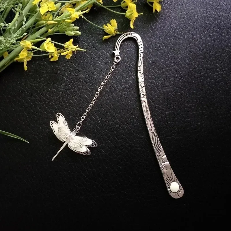 Retro Luminous Metal Bookmark Butterfly Dragonfly Bookmark Childrens Stationery Student Supplies Gift view 4