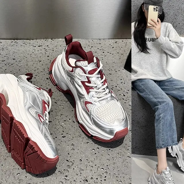 

Women's Casual Sports Shoes Thick Bottom Dad Shoes Breathable Versatile Lightweight Summer Autumn Winter Rubber Sole Shoes