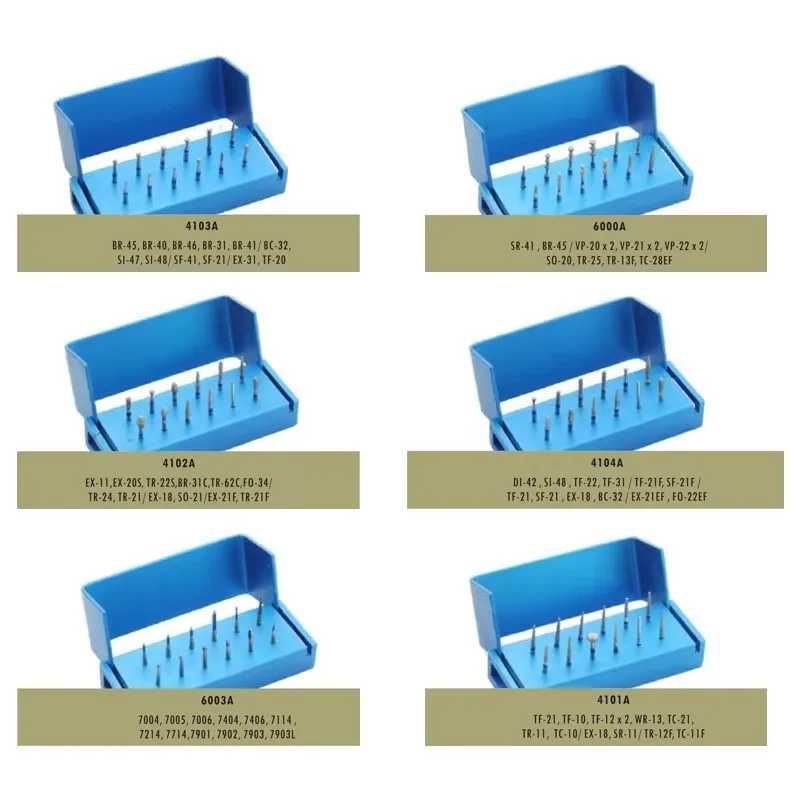 Dental Bur Kit for Crown Preparation, Ceramic Veneer & Inlay Prep Burs for Anterior/Posterior Teeth and Interproximal Reduction