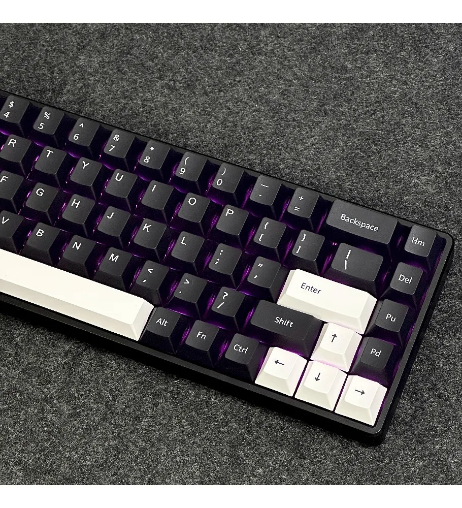 Pure black engraved keycaps Original high-fit ev63 Mage made68 from Ace68 Night Demon Forward X87