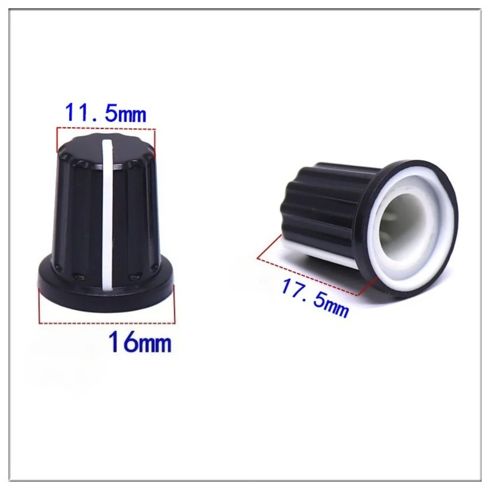 10PCS 16*17.5mm Plastic Knob Cap Potentiometer Amplifier Volume Knob Cap Electronic Device Switch Cap