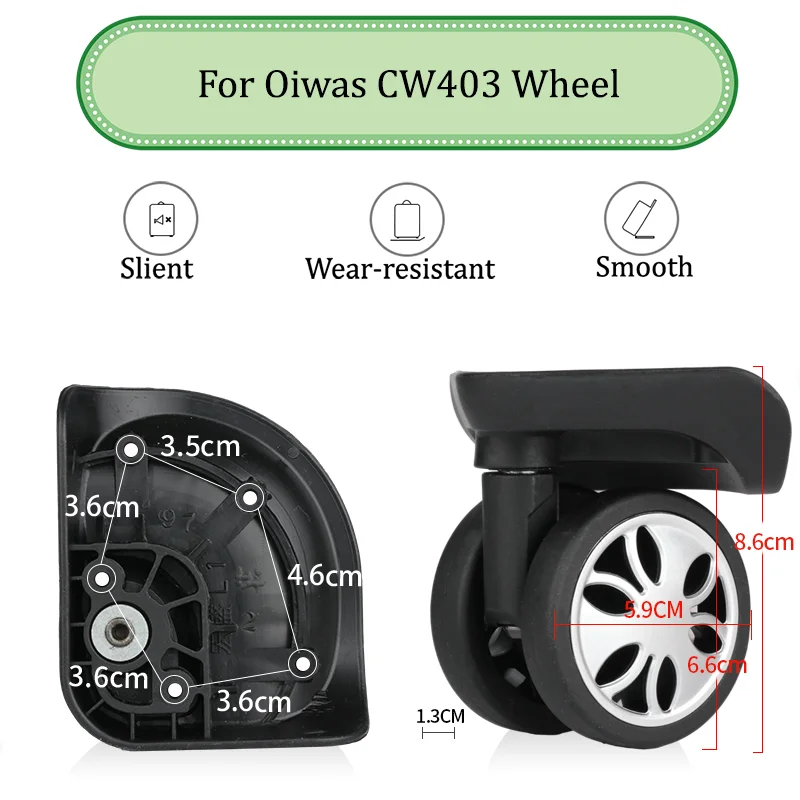 Suitable For OIWAS CW403 Universal Luggage Wheel Mute Wear-resistant Push-pull Smooth Luggage Replacement Accessories Wheels