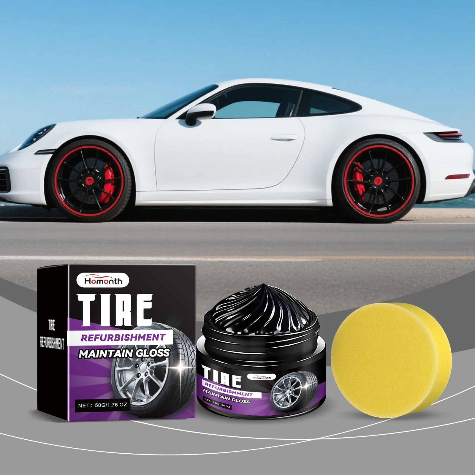Car Tire Renewal & Care Cream–Restores Black Glossy Shine,Antioxidant & Crack-Resistant for Longer Durability,Universal Type