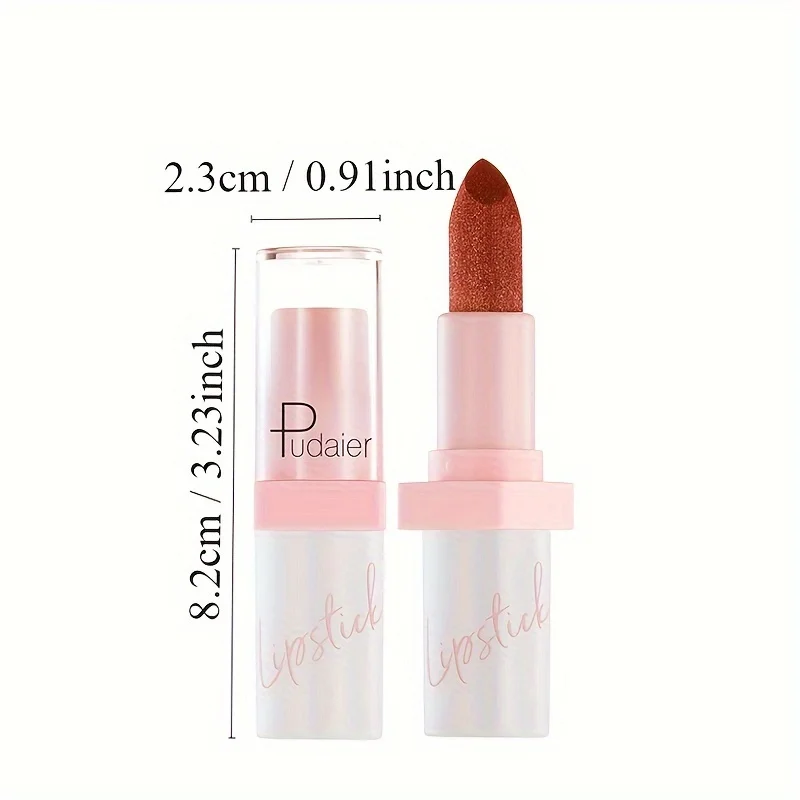 1 pièce-rouge à lèvres haute couleur pour adulte, texture de rouge à lèvres en métal perlé, rouge à lèvres soyeux durable, options multicolores-cadeau de Saint-Valentin