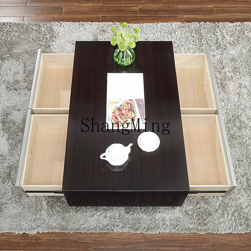 

FG light luxury coffee table TV cabinet combination solid wood living room storage modern simple storage tea table