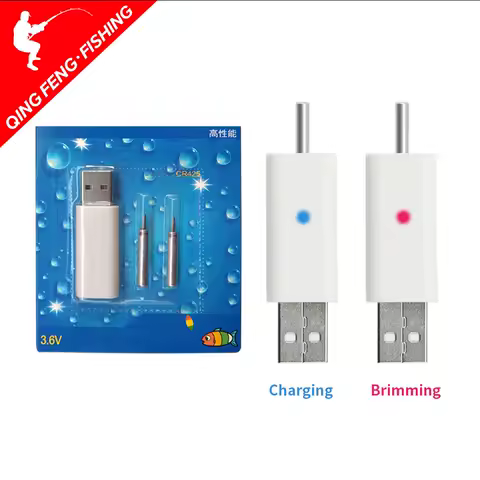 Rechargeable CR425 Battery Set Match USB Electronic Fishing Float Battery Charger Devices