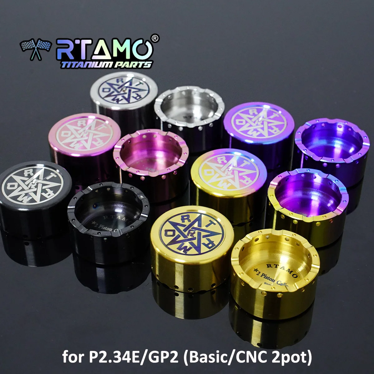 RTAMO Gr5 Titanium Brake Caliper Piston Fit for Brembo Basic CNC 2pot (P2.34E/GP2) Caliper