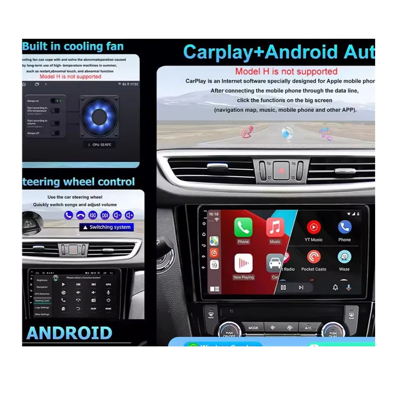 Android 14 2 Din Car Multimedia Player For Toyota FJ 2007-2013 Head Unit Stereo GPS Navigation BT WIFI
