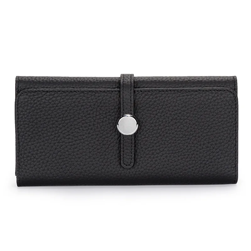 Echtes Leder lange Frauen große Kapazität Brieftaschen weiches Rindsleder weibliche Clutch Telefon Tasche schlanke Geldbörse elegante Karten halter