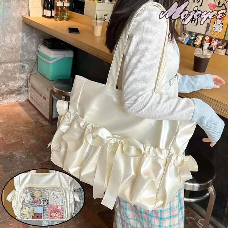 

Y2K Cute Bow Ita Bag Women Transparent Shoulder Bags Lolita Girl Tote Handbag Women'S DIY Display Underarm Pouch Crossbody Bag