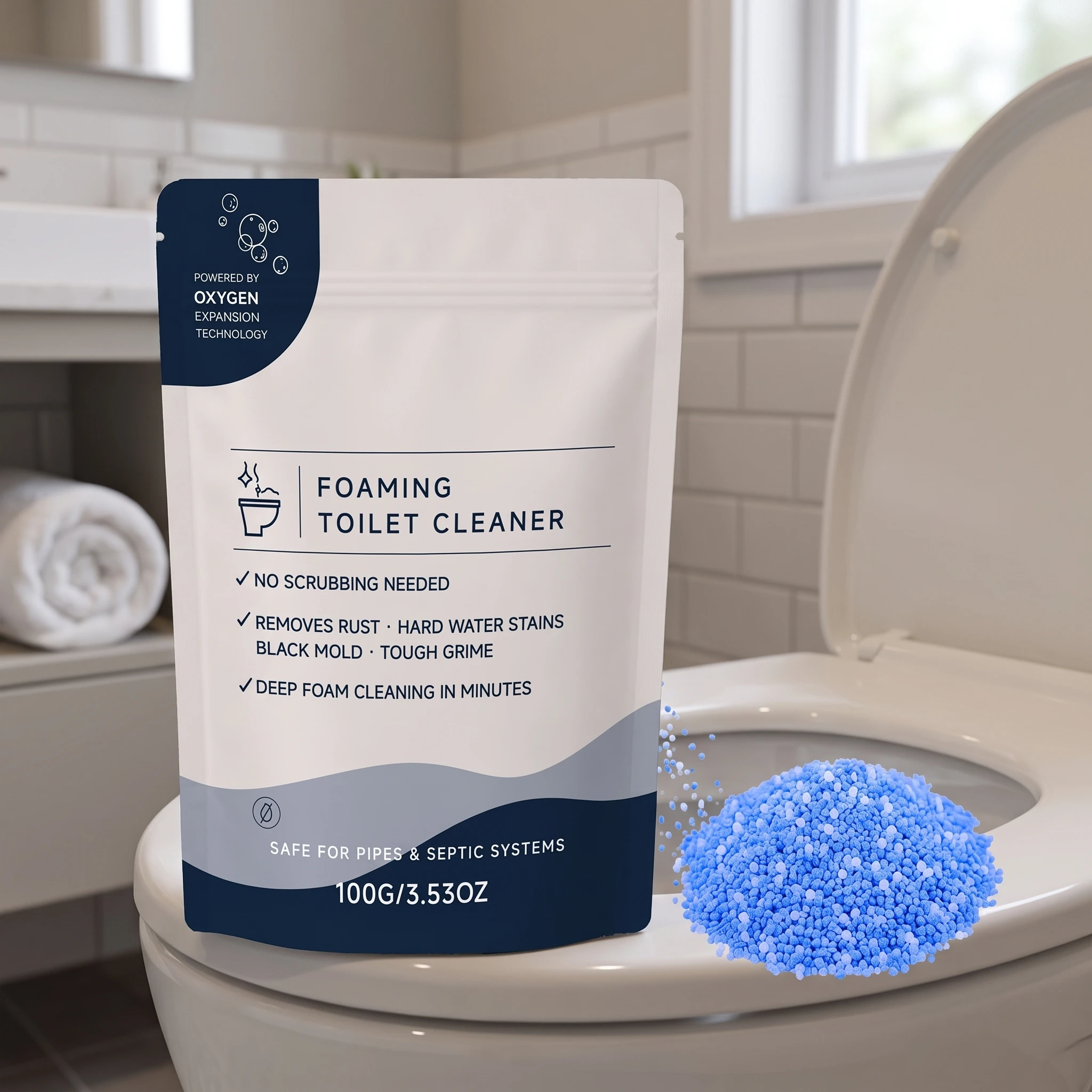 Toilet Cleaner Powder Dissolves Stubborn Stains and Grime Deodorizes Removes Odor Clean the Yellow Stains Toilet Descaler
