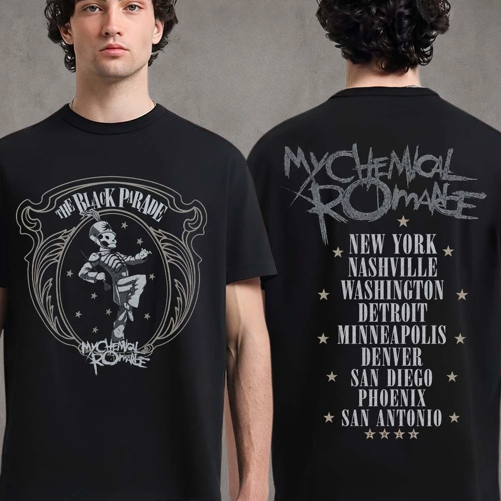 My Chemical Romance The Black Parade 2026 Tour UK Neues Unisex T-Shirt Baumwolle Herren Damen Beliebtes Mode-Fan-Freizeit-T-Shirt – Detail 3