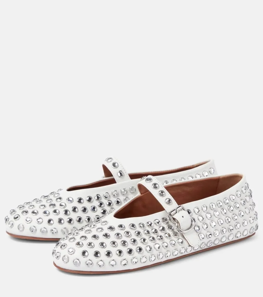 

Rhinestone rivet shoes with full diamond belt buckle round toe flat bottom comfortable fashion women's shoes large size
