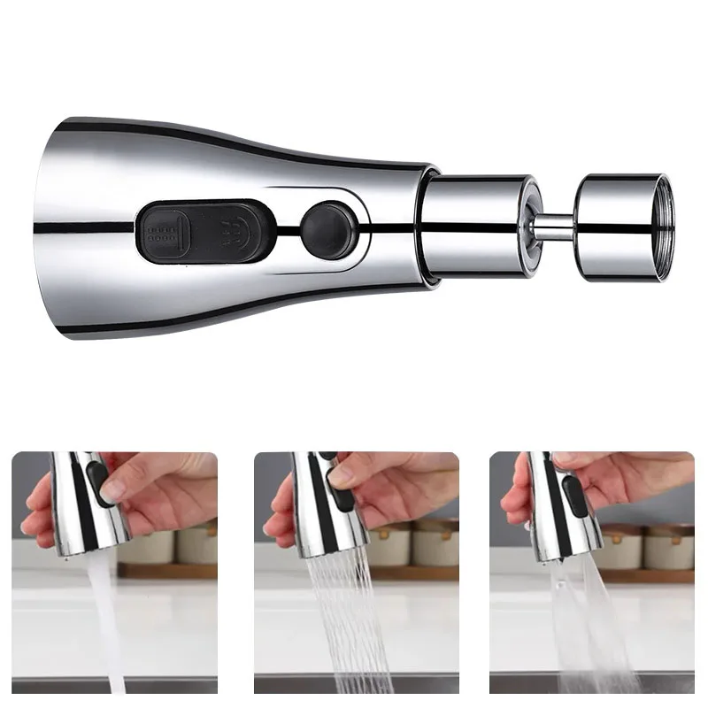 Kitchen Pull-out Faucet Head 360° Rotating Kitchen Flush High Pressure Faucet Sprayer Basin Sink Shower Eead Multifunctional Pul