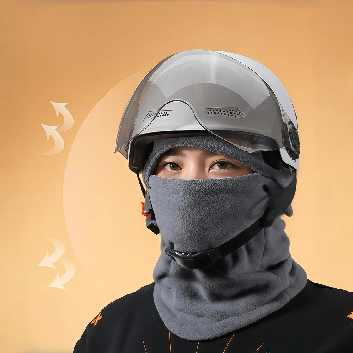 Winter-Fahrradmaske, thermische winddichte Sturmhaube, Skimaske für Männer und Frauen, warme Polarfleece-Maske für Outdoor-Sport, Motorrad, Gesichts-Skimaske. – Detail 8