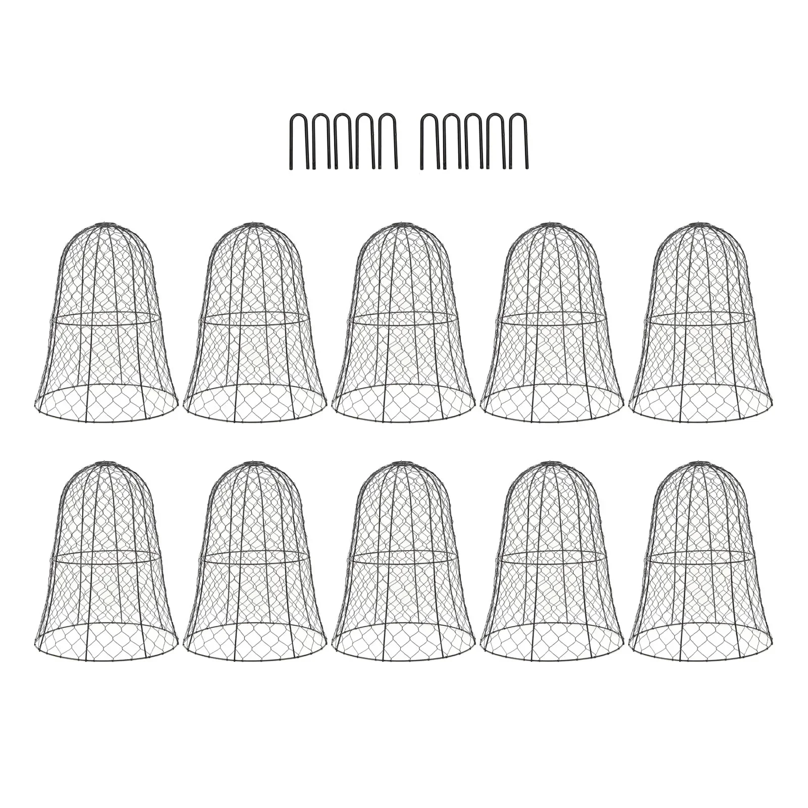 10 Packs Black Garden Chicken Wire Cloche Thickened Construction Plant Protector Cloche Cover Plant Protector Cloche