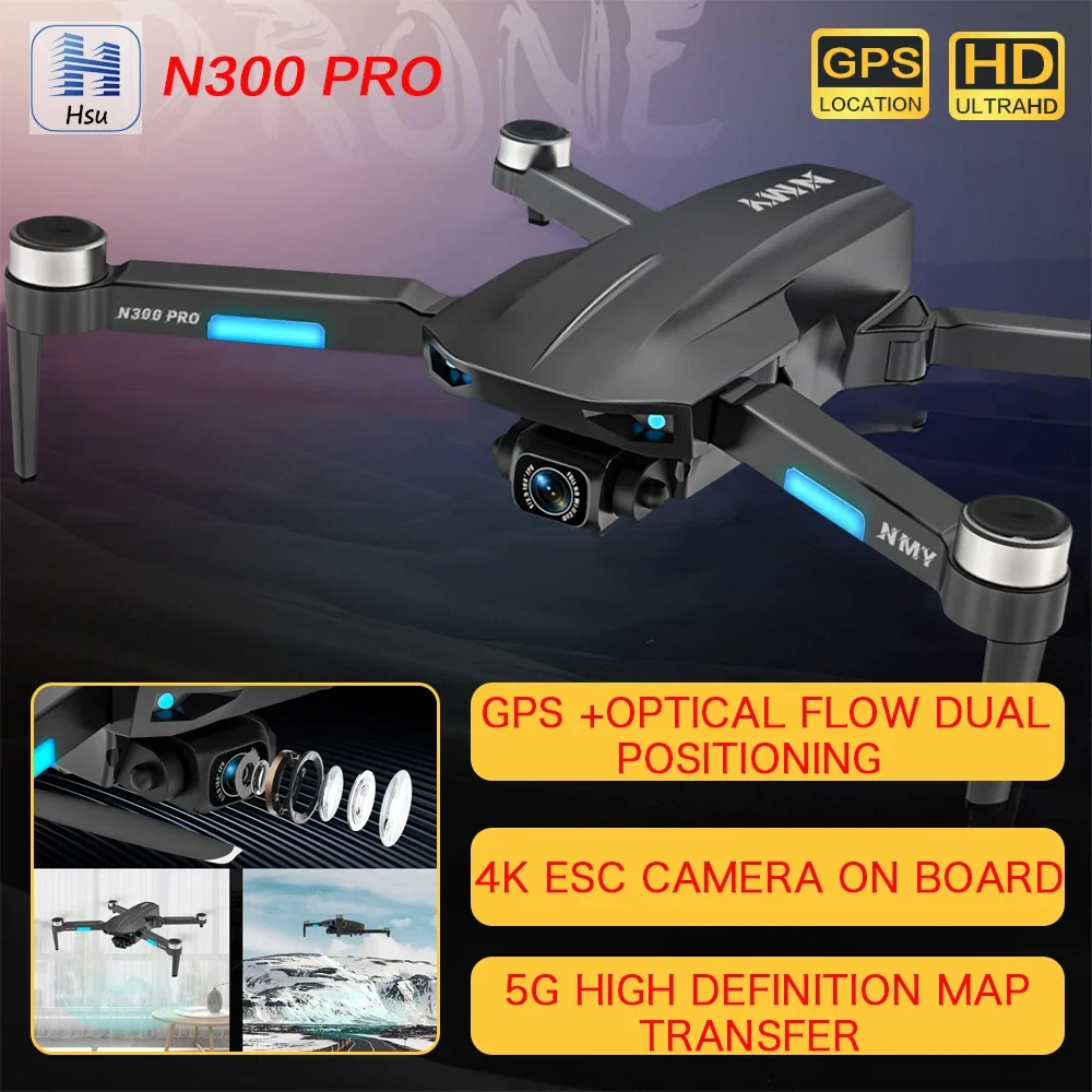 2025 N300 Pro Drone 4K المهنية HD كاميرا مزدوجة زاوية واسعة البصرية 5G GPS 360 تجنب العوائق فرش كوادكوبتر لعبة تعمل بالريموت