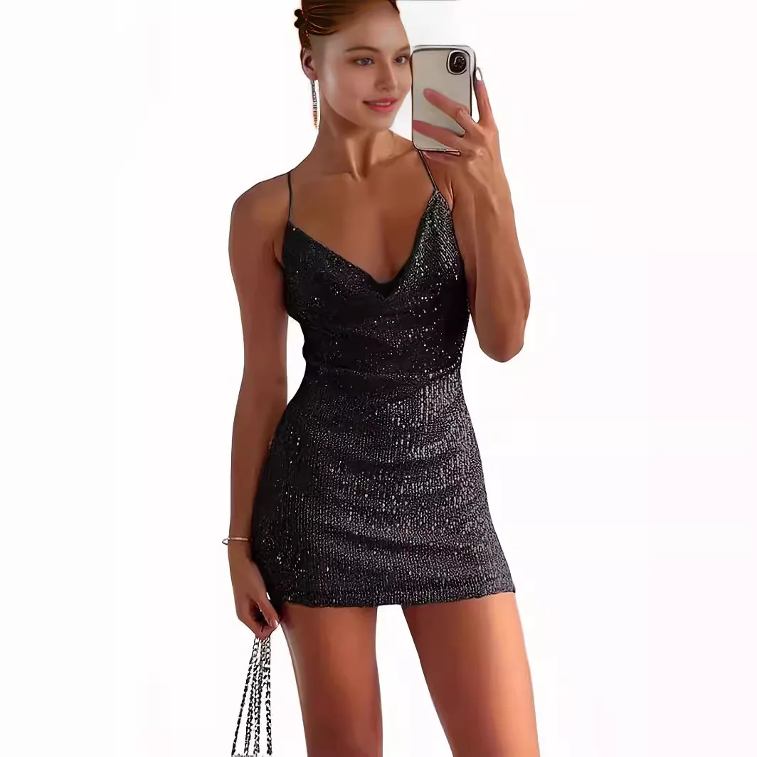 مثير الأمريكية Sle ort Dr تألق الترتر Bodycon تنورة Strapl مشرق ألياف البوليستر عالية الخصر الصيف Faion #4