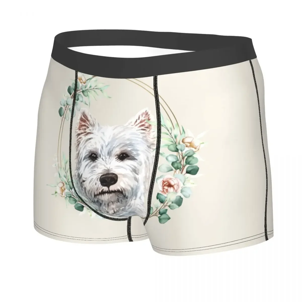 West Highland White Terrier Dog Underwear Men Breathbale Westie Puppy Boxer Briefs Shorts Panties Soft Underpants For Homme