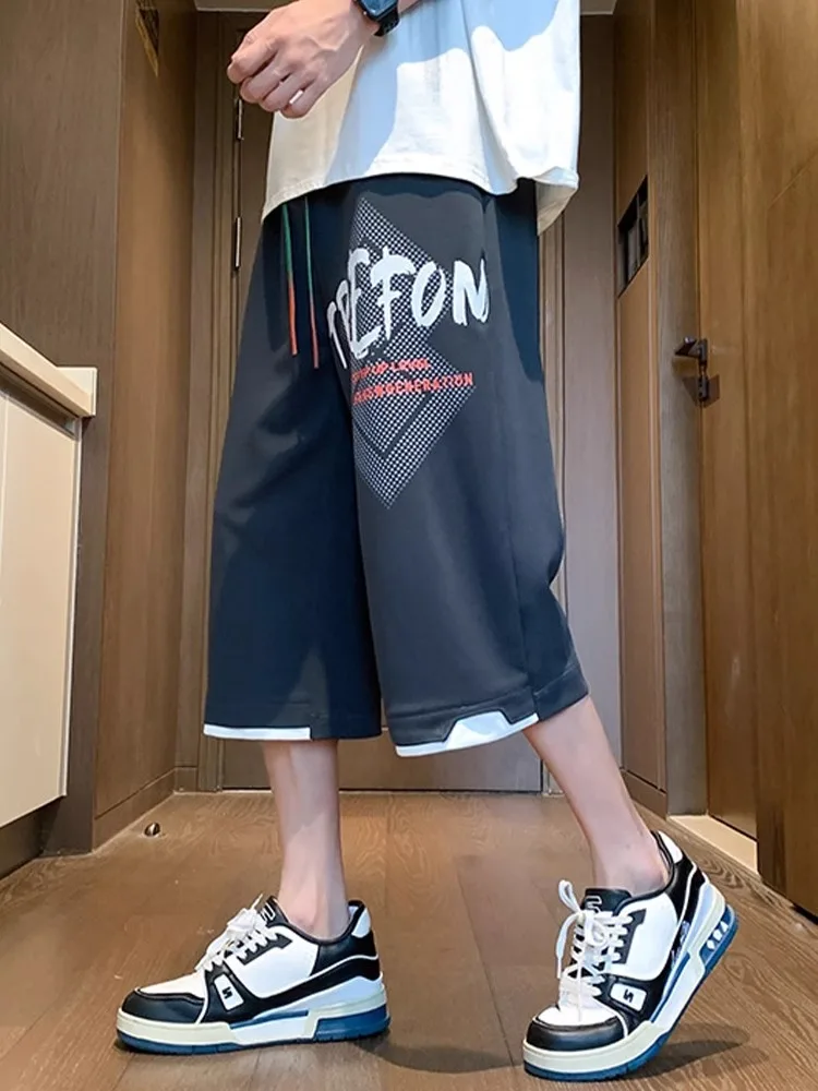 

Extra Large 300 Pou Seven-Foot Pants Men's Summer Thin Loose Casual orts Trendy Brand Youth Leisure orts Workwear