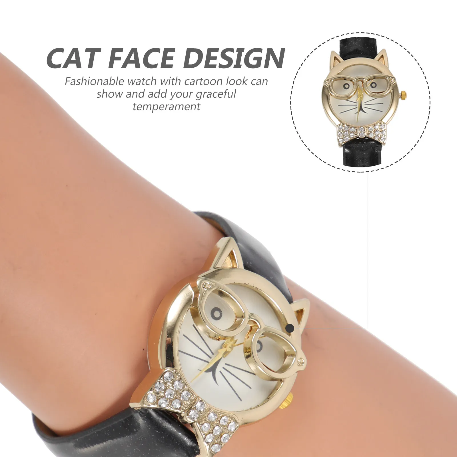 

Очаровательные женские наручные часы с мультяшным дизайном, регулируемым ремешком, легкие, повседневные, забавный декоративный элемент