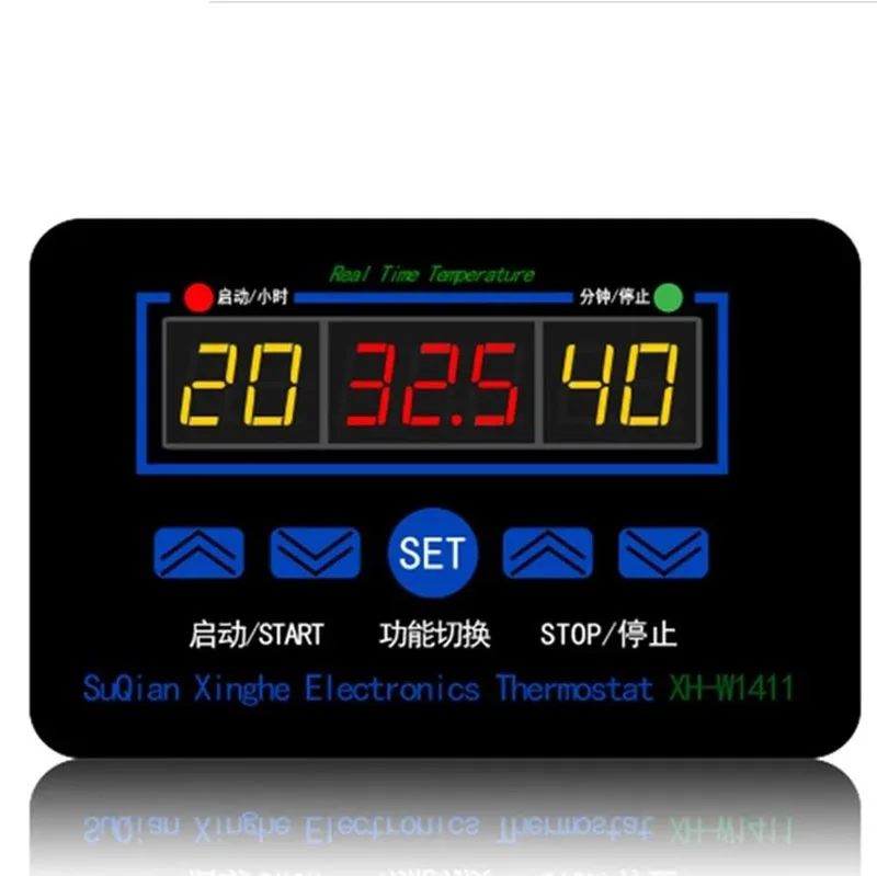 デジタル温度コントローラー,LCDスイッチ付きサーモスタット,ラウンドハウス用,110v,220v,dc,12v,10a
