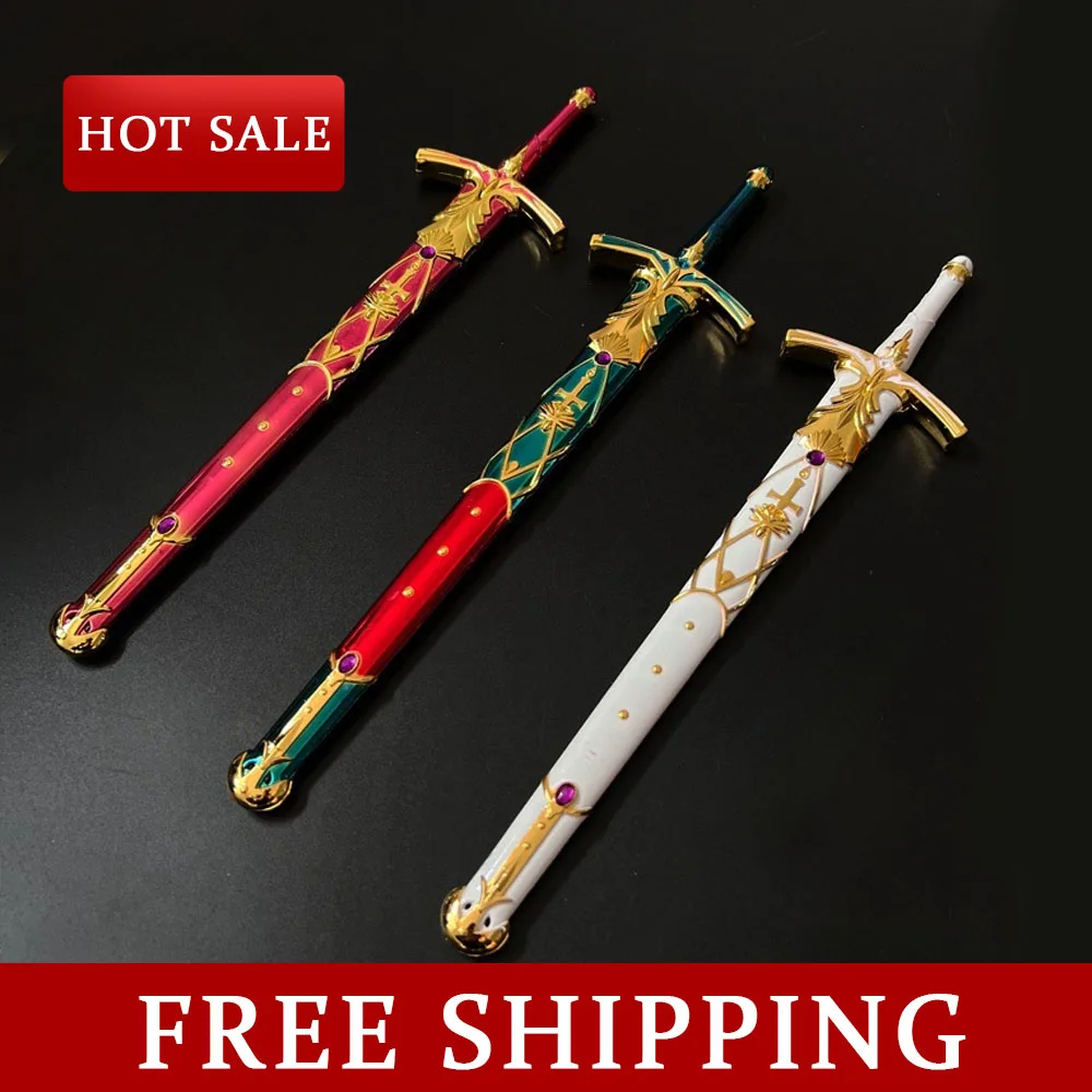 28cm Fate Grand Order Caliburn Sword Saber Lily Weapon Full Metal Craft Model Cosplay Toy Collectible Desk Ornaments Boy Gifts