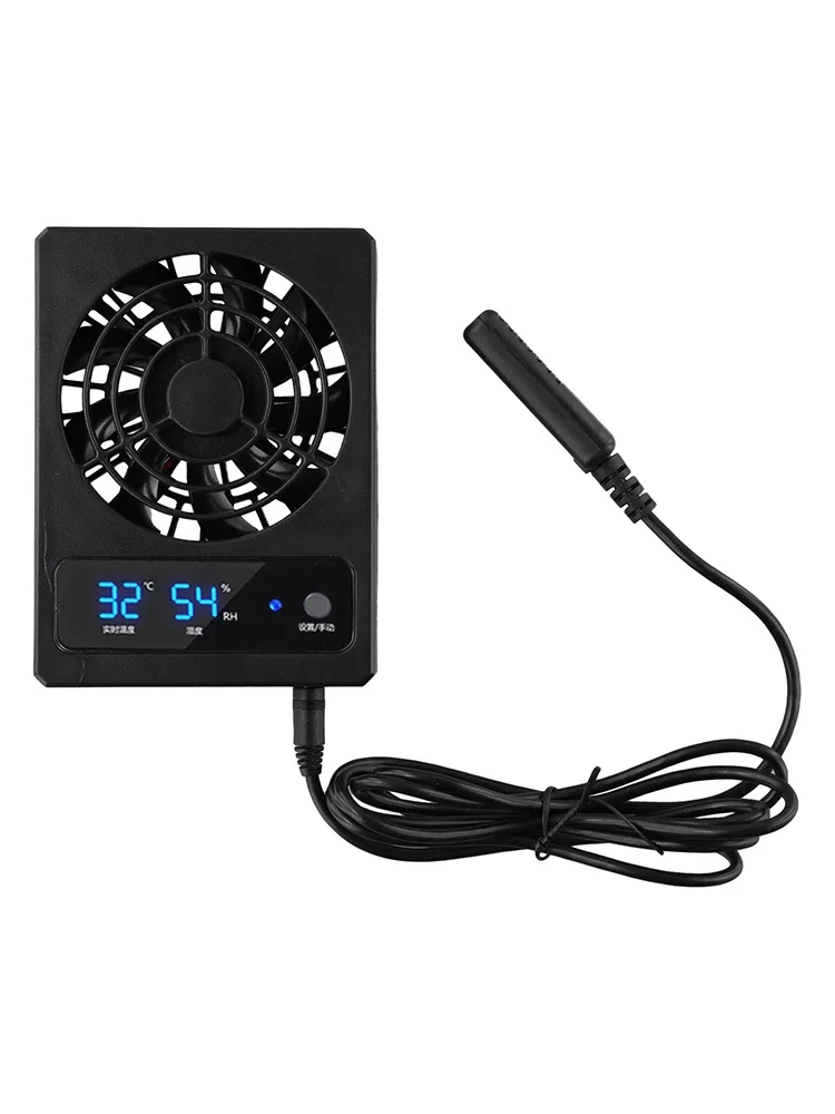 Smart Cooling Fan For Reptile Tank With LED Display For Reptile Enclosure Dehumidifier For Rainforest-Terrarium