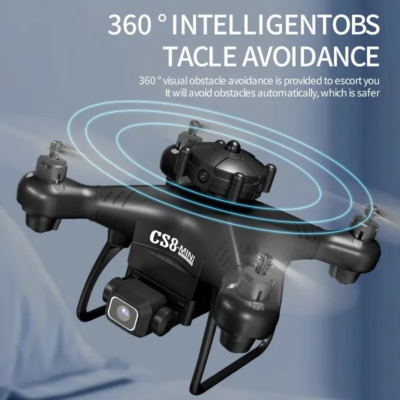 CS8 Drone Mini 4K 6K kamera ganda HD, mainan Quadcopter kendali jarak jauh 360 sudut lebar dapat disesuaikan, Drone Mini 4K 6K