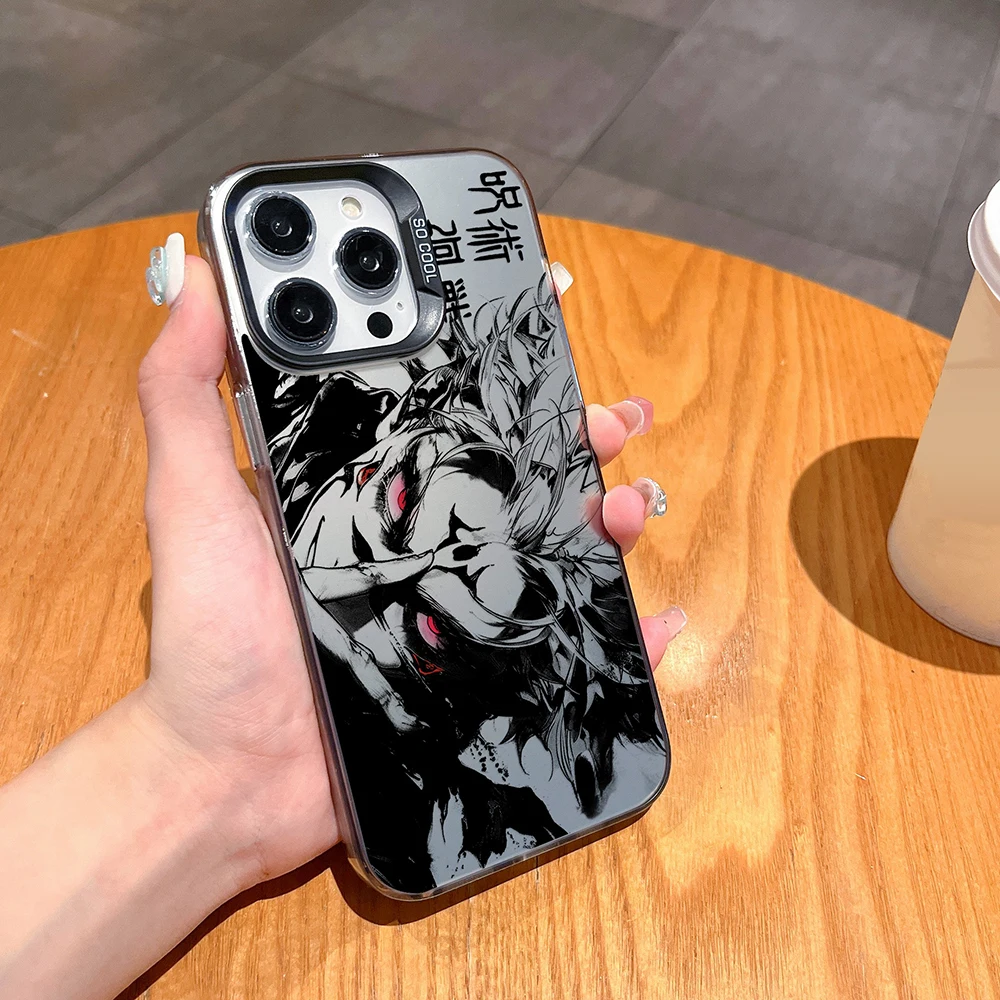 Jujutsu Kaisen Gojo Satoru yeni telefon kılıfı için iPhone 15 14 13 12 11 Pro Max X XR XSMAX 8 7 artı şeker mat darbeye kapak