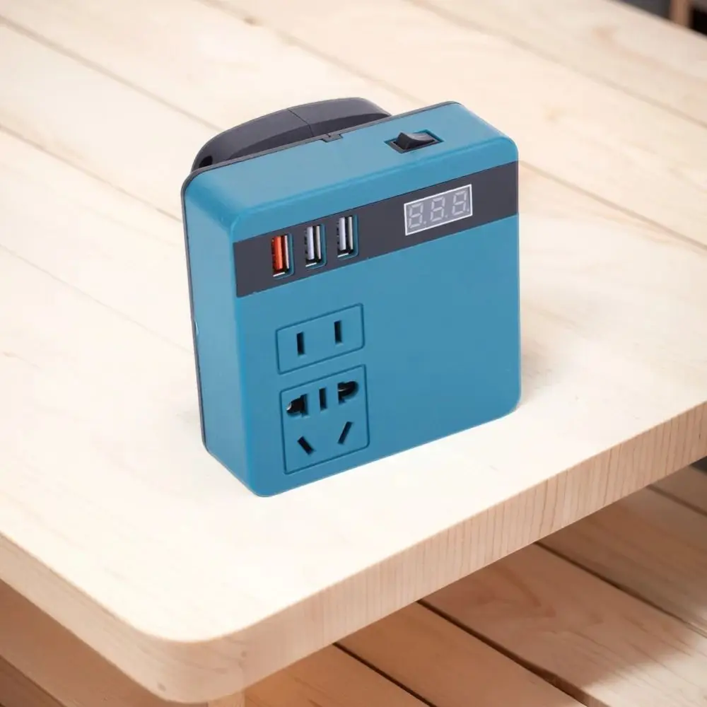 120W Lithium Battery Inverter DC 21V To 220V High Power Battery Inverter 3 USB Ports Multifunction Inverter Adapter for Makita