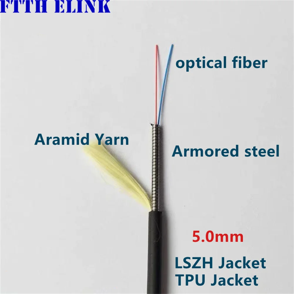 60-120m 5mm Armored 4C Fiber optic Patchcord 100m ratproof LC-LC SC-SC FC-FC 4 cores jumper Singlemode SM outdoor black 4 fiber