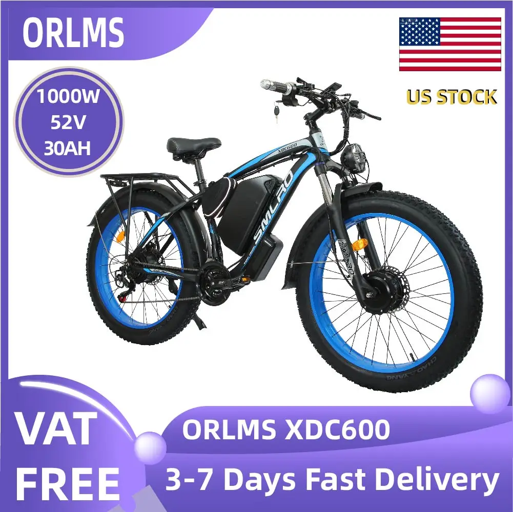

ORLMS XDC600 adult E-bike 1000W 52V 30Ah battery Electric Bike,26-inch All-terrain fat tire E-Mountain bike
