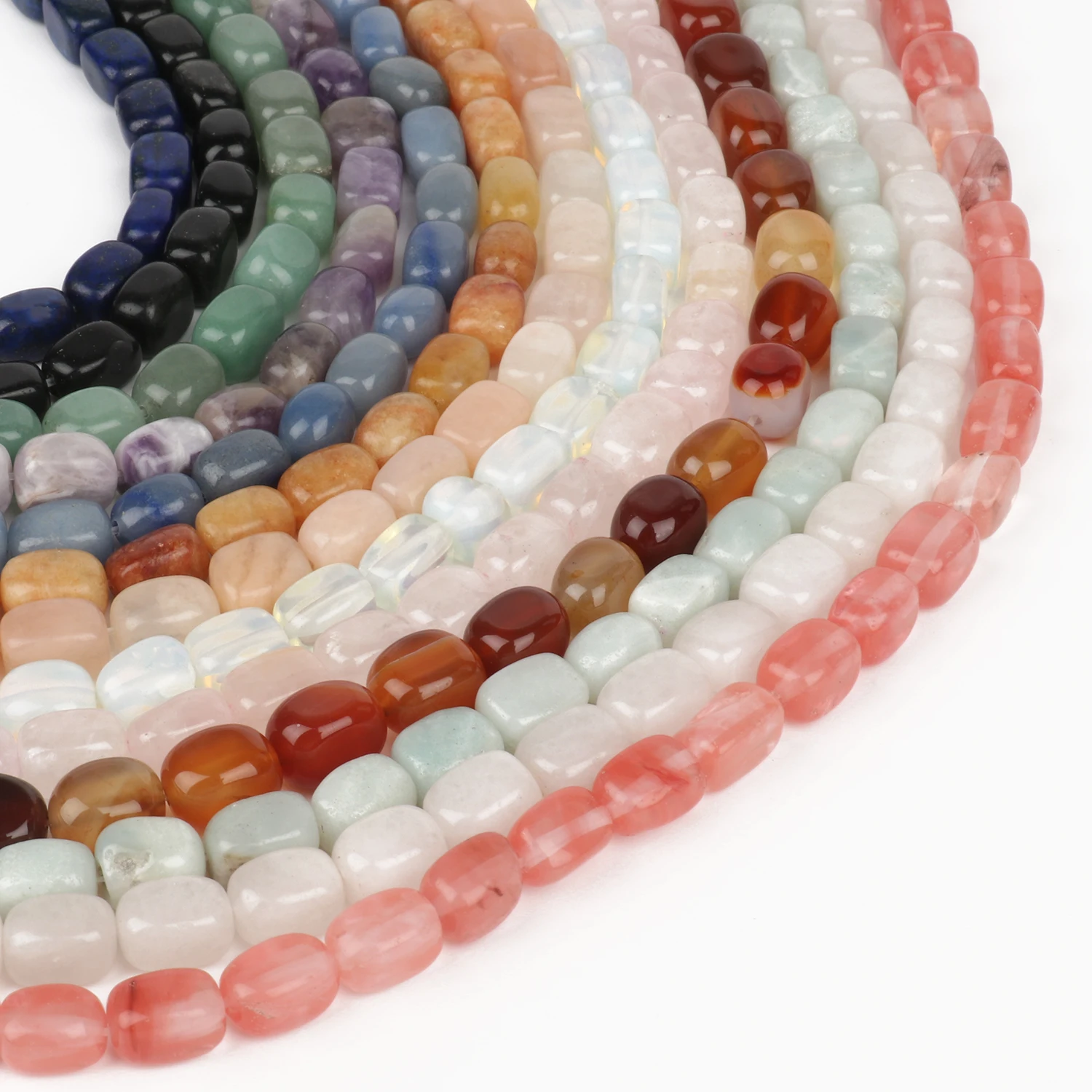 8x12 مللي متر الطبيعية مستطيل ستون الخرز امازونيتي الأزرق الفيروز الملكيت العقيق الكوارتز جوهرة الخرز لصنع المجوهرات أساور يدوية