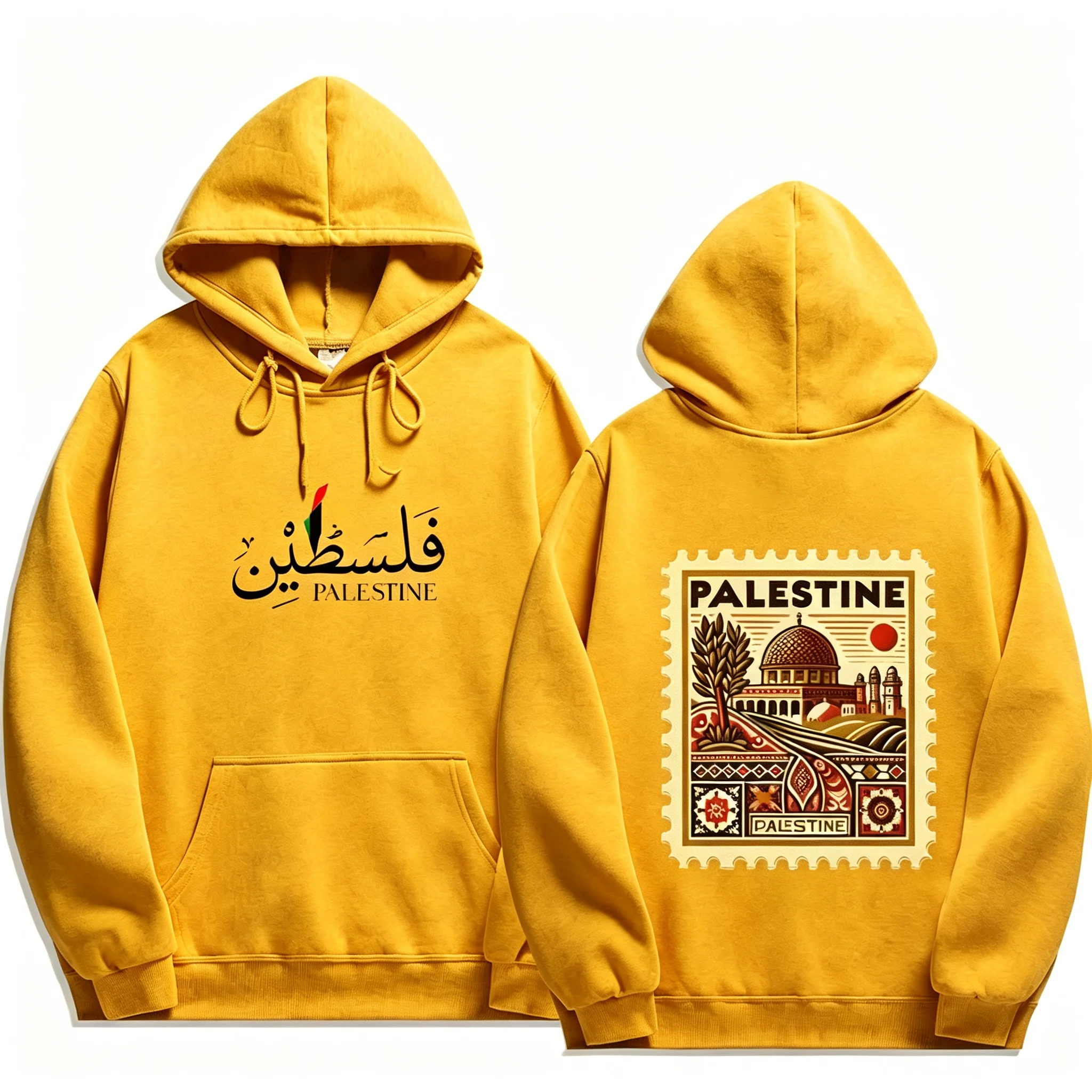 2026 Unisex Vintage Palästina Grafik-Hoodie Herbst Winter Lässiger Pullover Sweatshirt Harajuku Ästhetik Retro Streetwear Locker Geschnitten – Detail 25