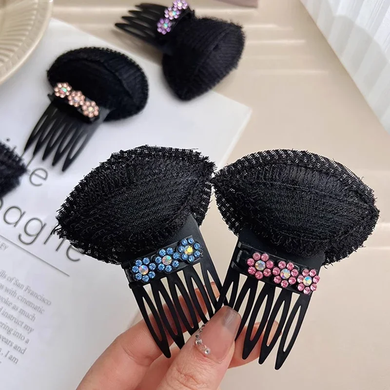 Rhinestone Invisible Fluffy Sponge Hair Clip Front Volume Base Puff Cushion Hairs Clips Bun Hair Styling Tool Women Hair Hairpin