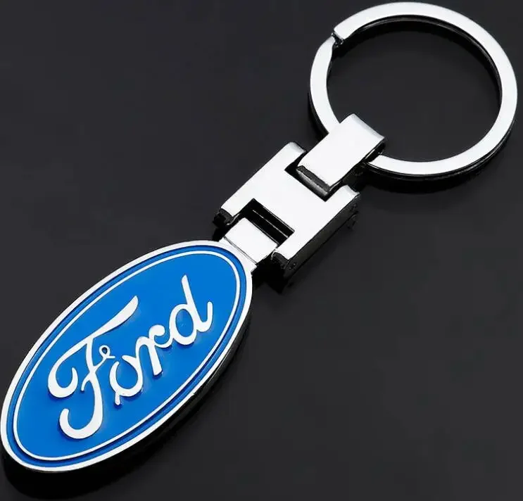 Car Styling Key Chain for Ford Focus Mustang Mondeo Kuga Fiesta Escort Edge F150 Explorer Badge Emblem Key Ring Holder KeyRing