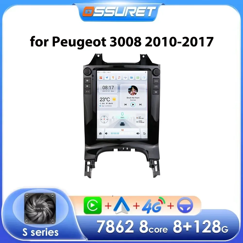 Autoradio Android da 9,7 POLLICI per Peugeot 3008 MPV 2010-2017 Car Stereo GPS Carplay Android Auto Multimedia Lettore Intelligente WIFI
