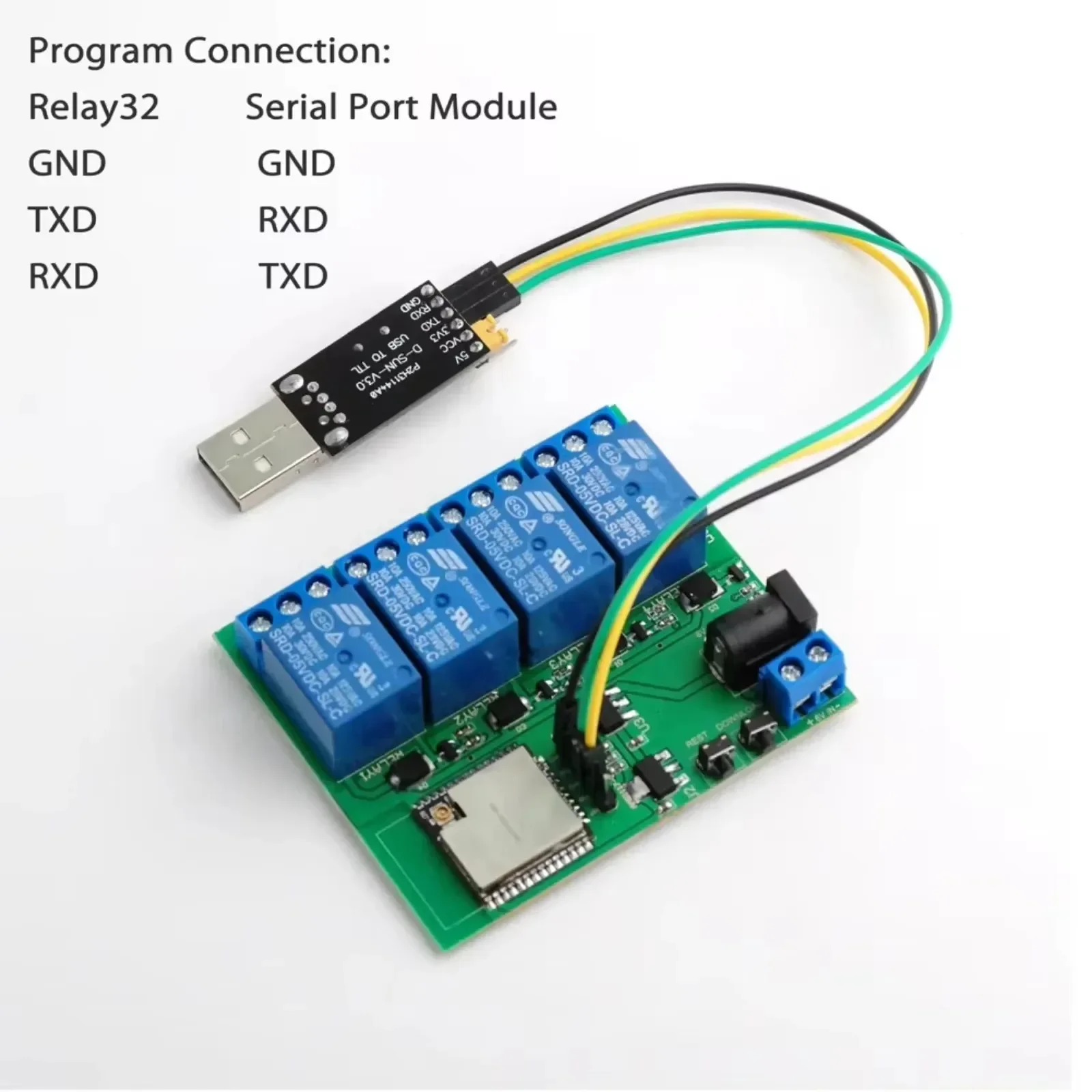 

ESP32S 4-канальный интеллектуальный релейный модуль с Wi-Fi/Bluetooth, двойным управлением, чип ESP32-WROOM-32U, антенна 2,4G для домашней автоматизации IoT