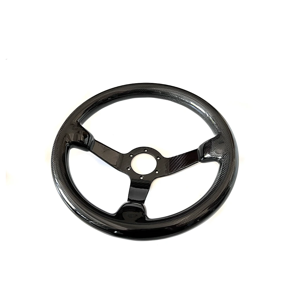 Black Racing Sport Carbon Fiber Type 320MM Carbon Steering Wheel For Car