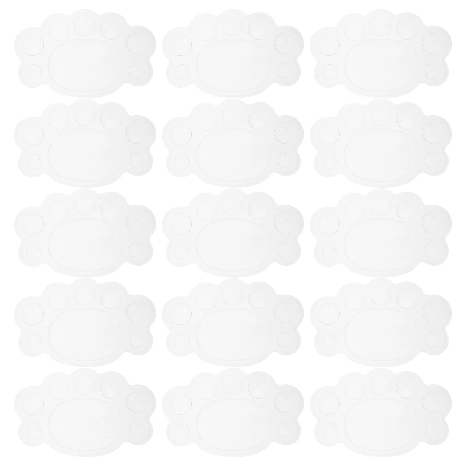 

50pcs Foot Shaped Paint Palette Clear Plastic Color Mixing Tray For Durable Art Supplies Bulk Watercolor Dish Large