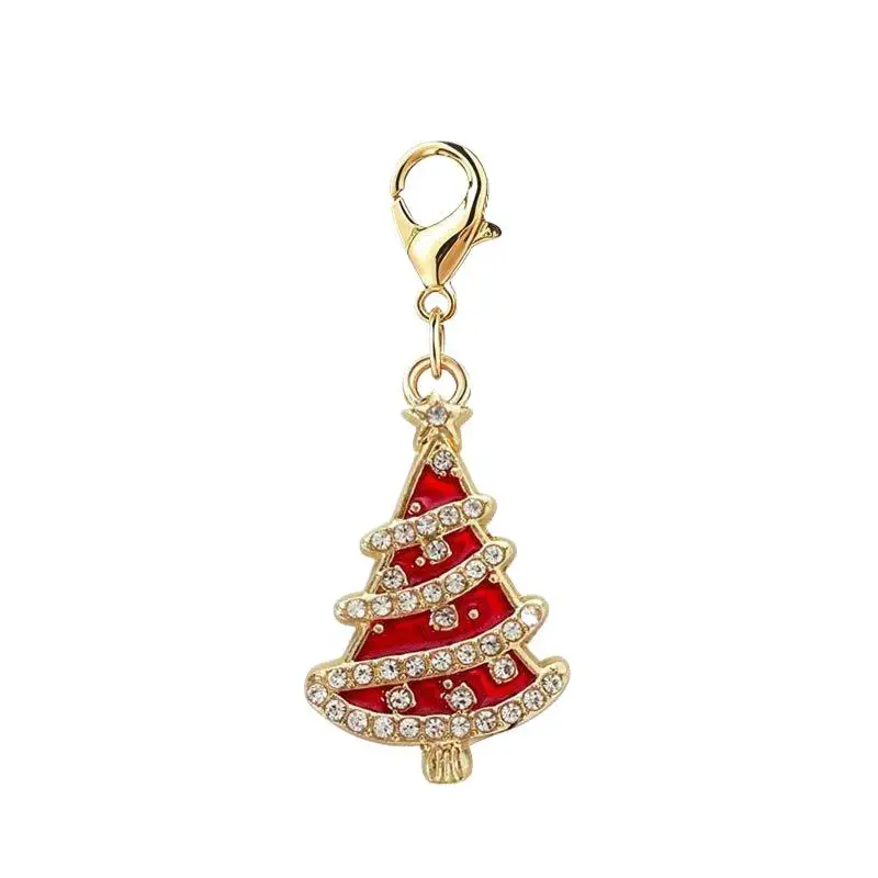 2/5/10Pcs Mixed Christmas Theme Keychains Clip-on Pendant Xmas DIY Making Pendants Necklaces Earrings Bracelets Handmade Jewelr