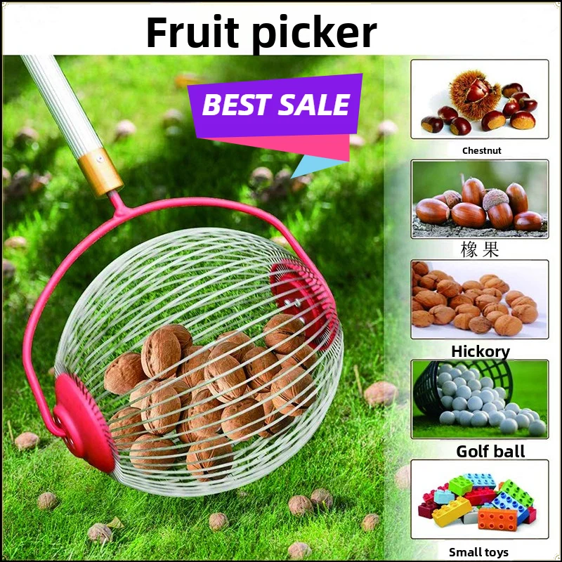Fruit Nut Picker Collector Tool for Garden Walnut Chestnut Gathering Harvest Yard Outdoor
