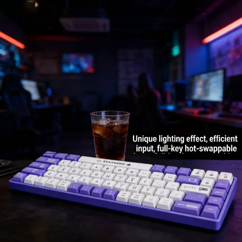 AK680 Compact Mechanical Keyboard 68 Keys Hot Swappable Wired Brown Switch Anti Ghosting Ideal for Gaming and Productivity