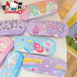 Sanrio Melody Kuromi Hello Kitty Cinnamoroll Pochacco Glasses Case Rainbow Bear Cartoon Cute Student Frame Myopia Storage Box