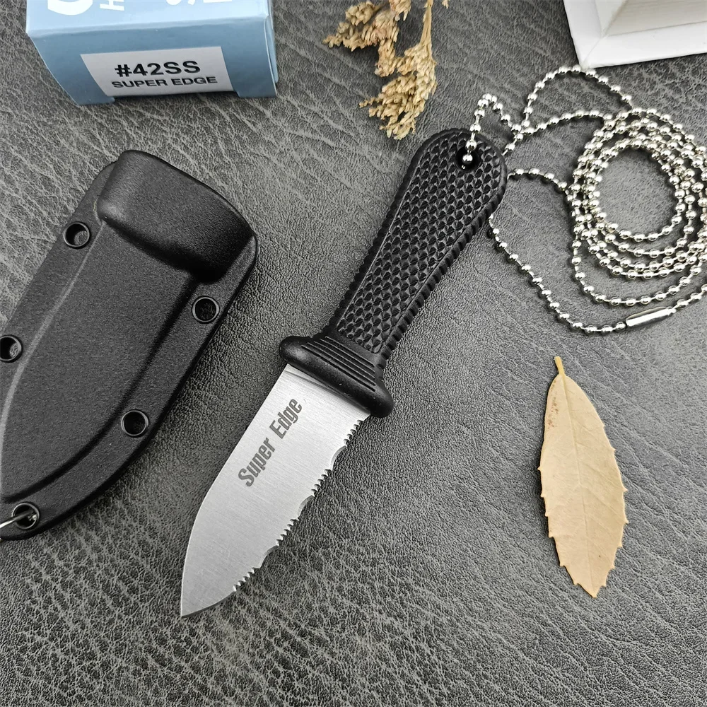 MINI Neck Keychain Knife Fixed Blade Knife 440c Blade ABS Handle Outdoor Everyday Carry Camping Hiking Survival Hunting Tool