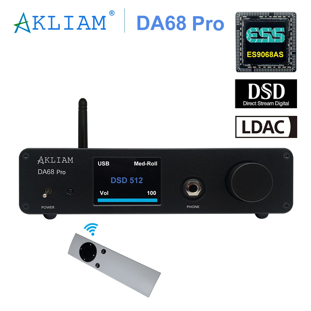 AKLIAM DA68 ES9068AS: La Mejor Solución DAC para Audiófilos con Bluetooth 5.3 y Soporte LDAC
