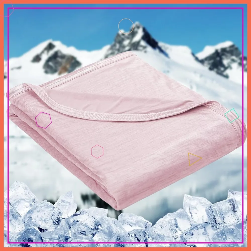 

Охлаждающее одеяло для тех, кто потеет во сне - тонкое, легкое, дышащее, для лета, для кровати, дивана, кресла, предотвращает ночное потоотделение, розовое, 90x90 дюймов