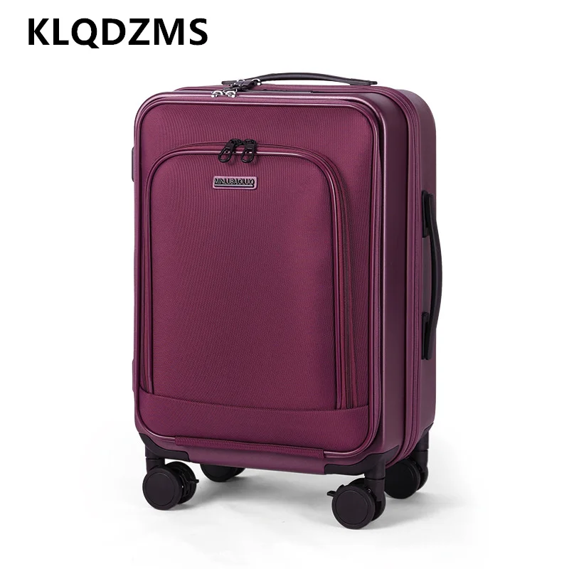 KLQDZMS Women's luggage zipper boarding box thickened aluminum frame trolley case 20 