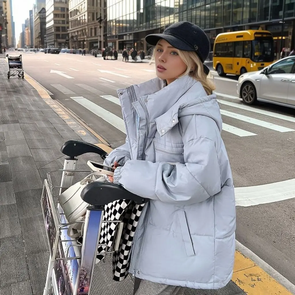 

Korean Style Women's Detachable Hat Short down Cotton-Padded Coat Winter Fashion Small Popular Ins Style Warm Outerwear